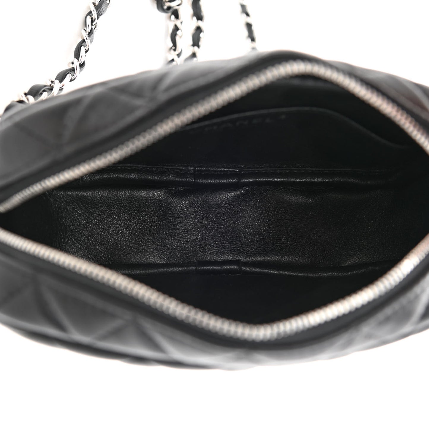 Calfskin Quilted Camera Case Black