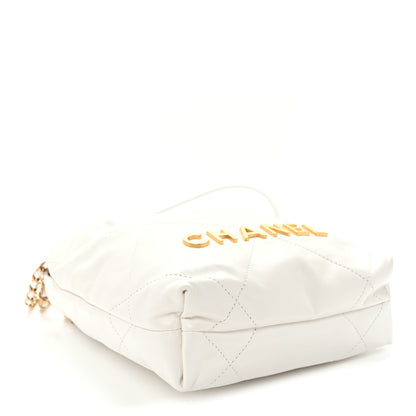 Chanel Shiny Calfskin Quilted Mini Chanel 22 White 4 of 11