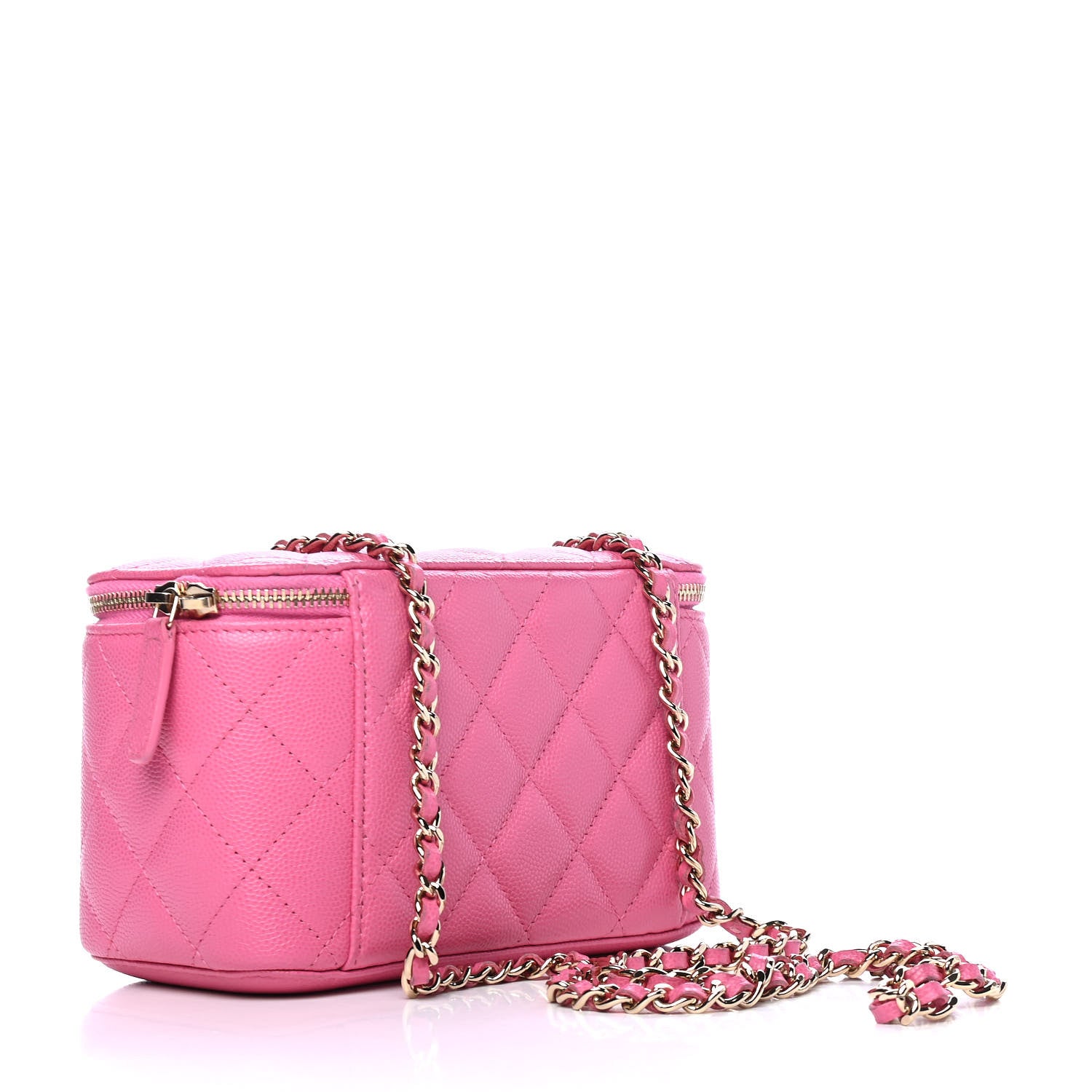 Chanel Caviar Quilted Small Vanity Case With Chain Pink 2 of 5