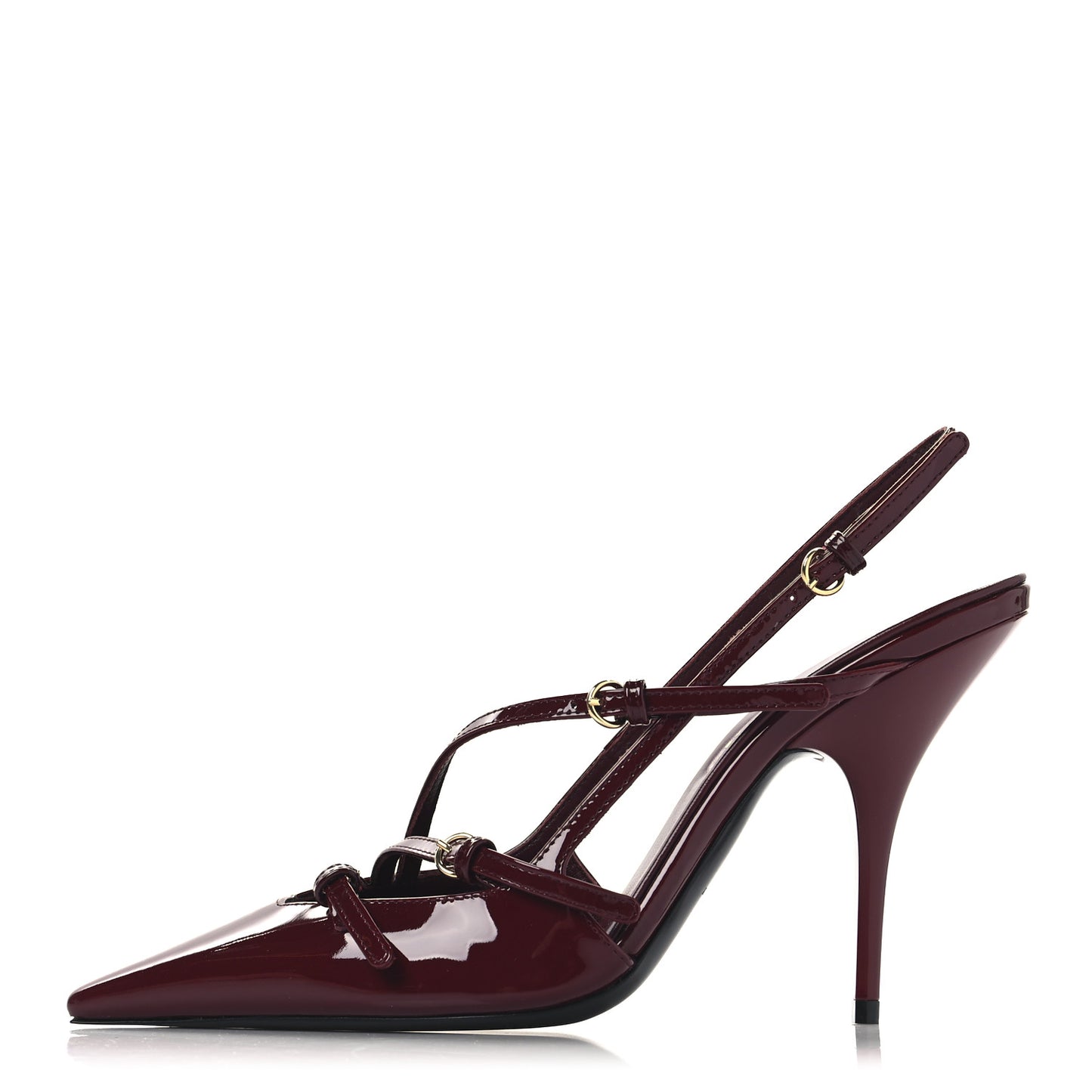 Vernice Buckle Slingback Pumps 37.5 Porpora