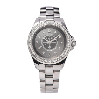 Chanel Titanium Ceramic Diamond Bezel 33mm J12 Quartz Watch 1 of 6