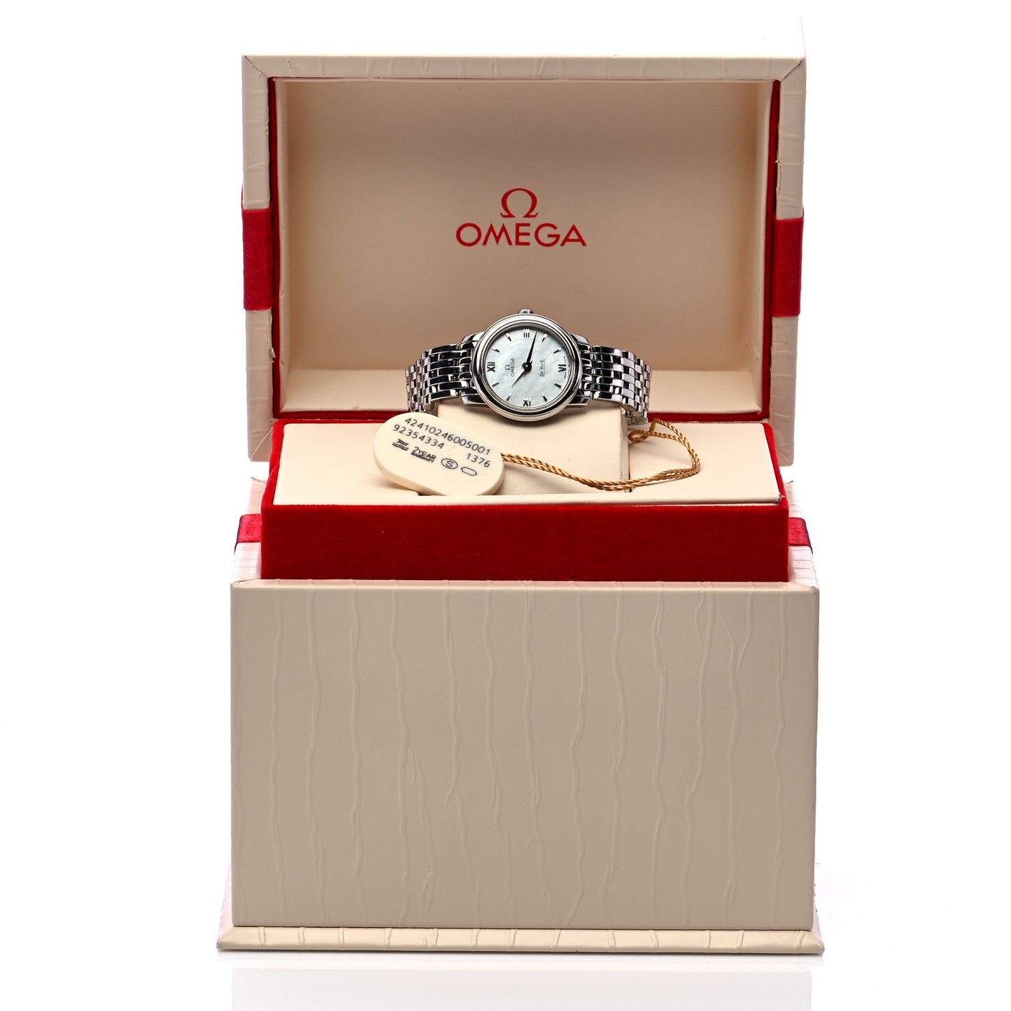Stainless Steel Mother of Pearl 24mm De Ville Prestige Quartz Watch 424.10.24.60.05.001