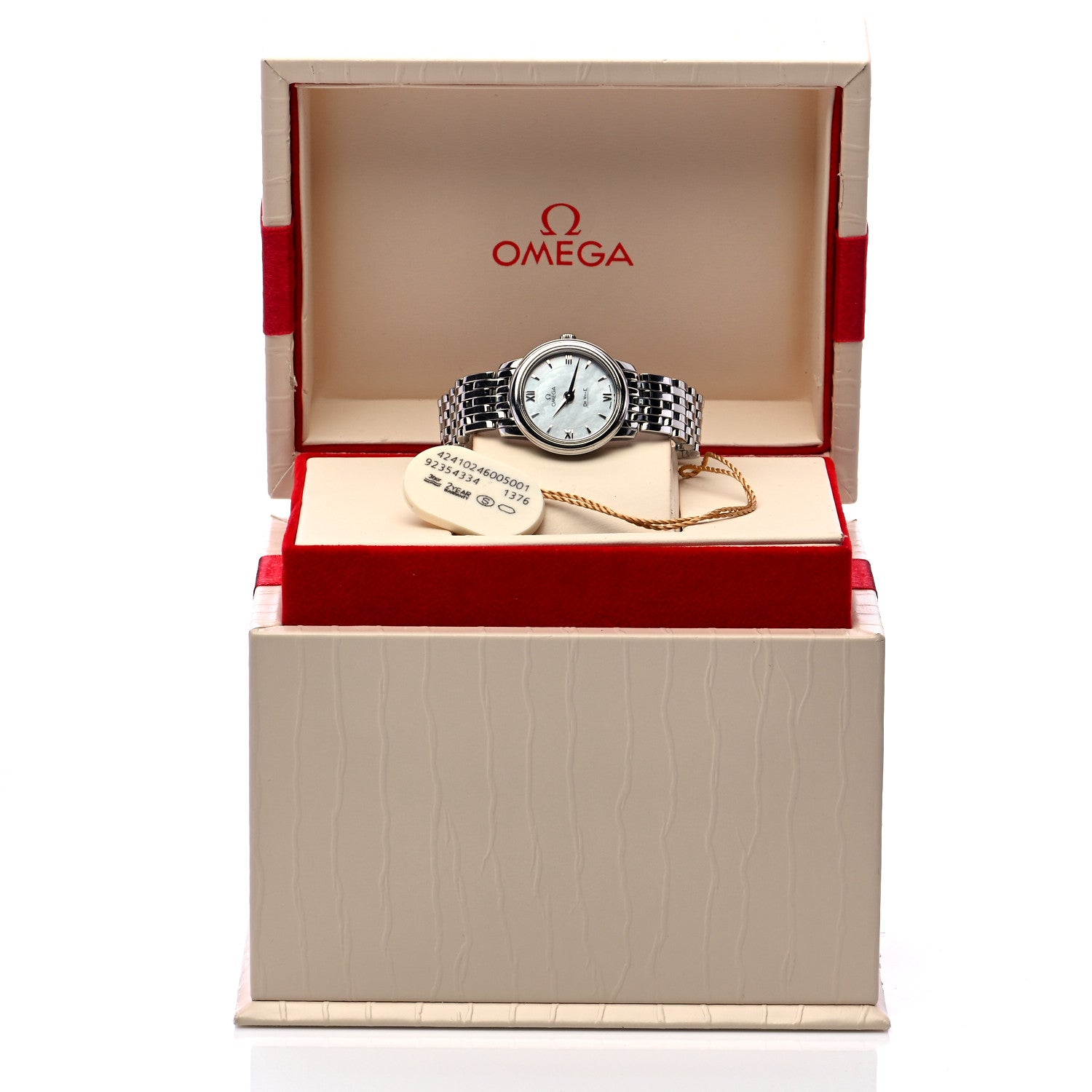 Omega Stainless Steel Mother of Pearl 24mm De Ville Prestige Quartz Watch 424.10.24.60.05.001 7 of 7