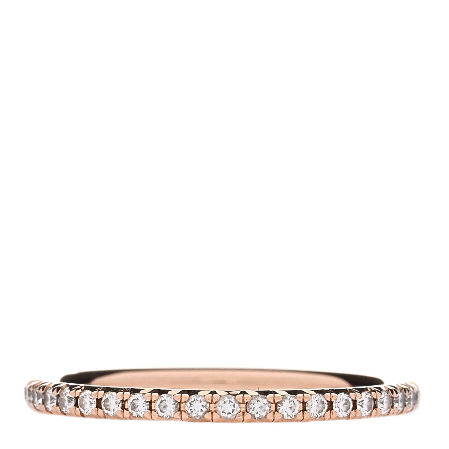 18K Rose Gold Diamond Metro Band Ring 49 5
