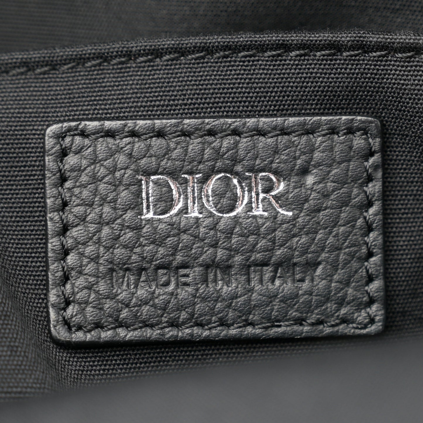 Grained Calfskin Nylon Oblique Explorer Backpack Black