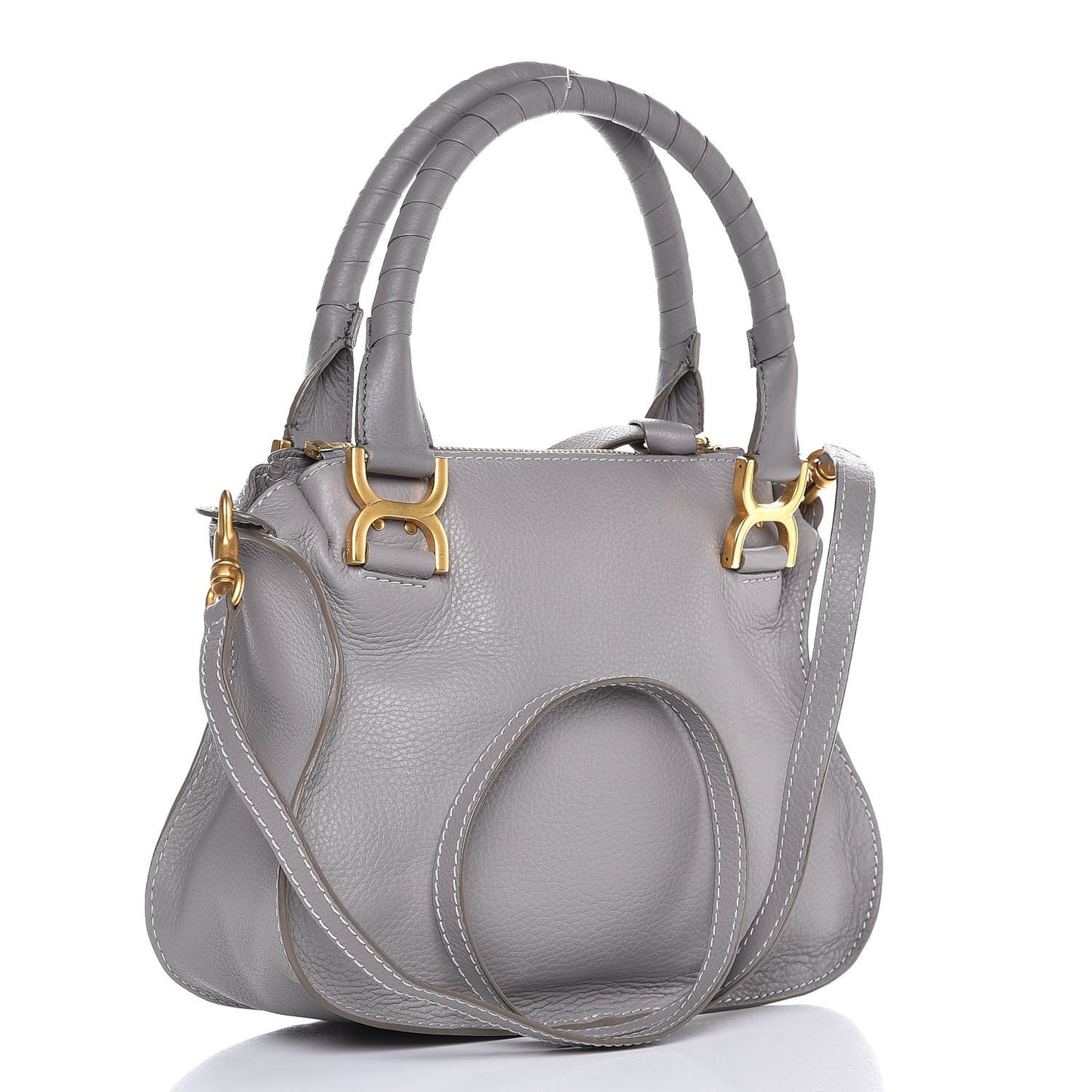 Calfskin Small Marcie Satchel Cashmere Grey