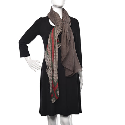 Gucci Monogram Web Scarf Brown 2 of 4