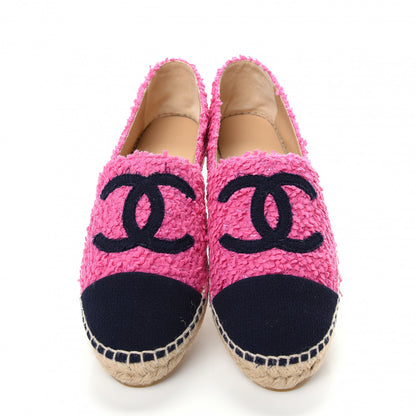 Chanel Tweed CC Espadrilles 41 Dark Pink Navy 5 of 11