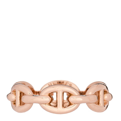 Hermes 18K Rose Gold PM Chaine d'Ancre Enchainee Ring 54 6.75 1 of 5