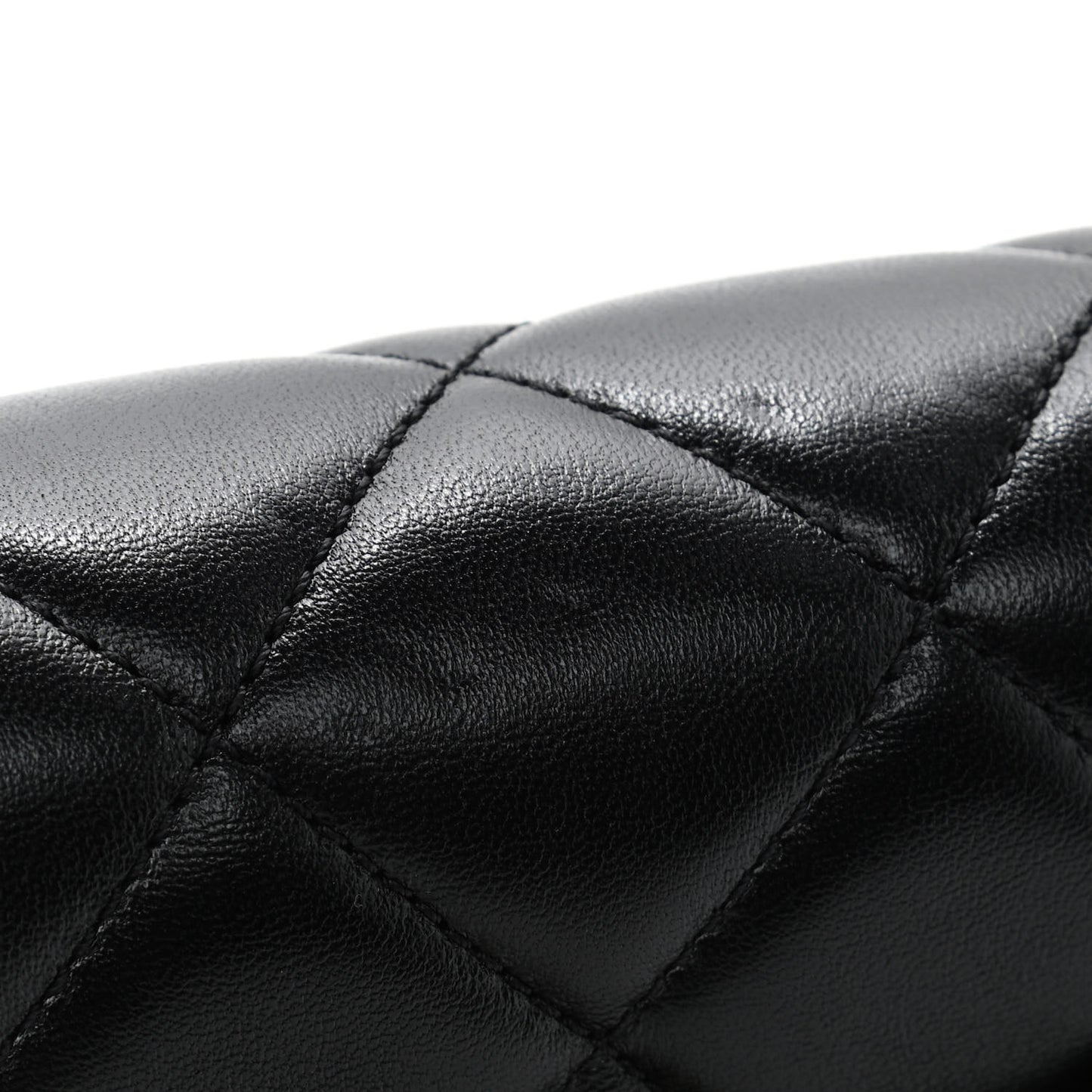 Lambskin Quilted Mini Side Note Flap Black