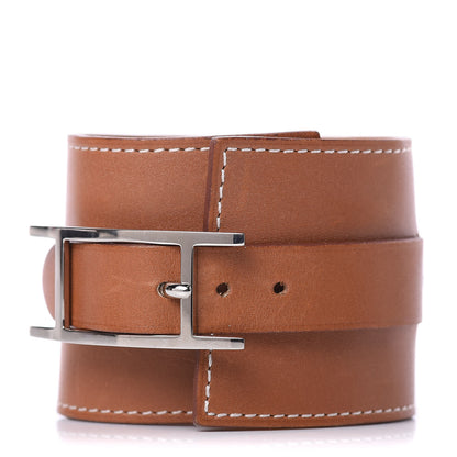 Hermes Natural Barenia Fleuron Bracelet S FAuve 1 of 6