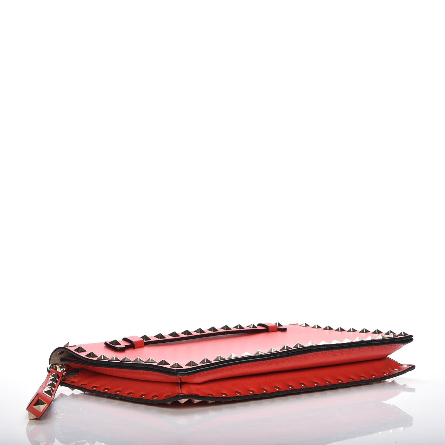 Valentino Garavani Nappa Rockstud Wristlet Clutch Deep Orange 4 of 7