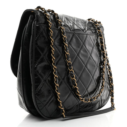 Chanel Glazed Calfskin Quilted Medium Bubble CC Flap Black 2 of 10