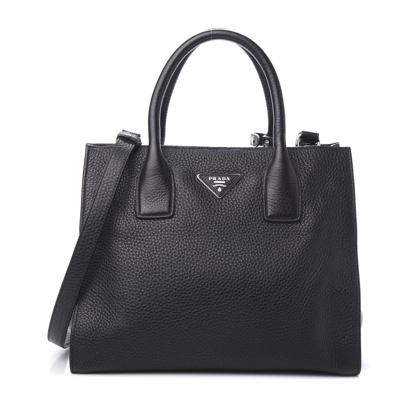 Prada Vitello Daino Shopping Tote Black 1 of 10