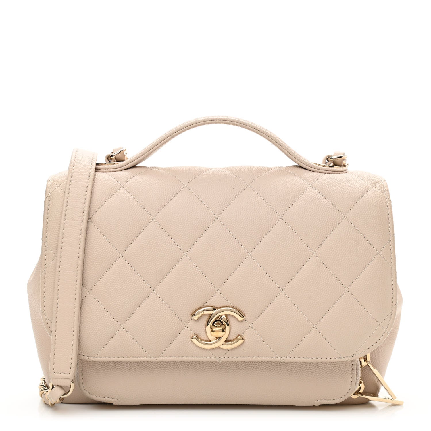 Chanel Caviar Quilted Medium Business Affinity Flap Beige 1 of 10