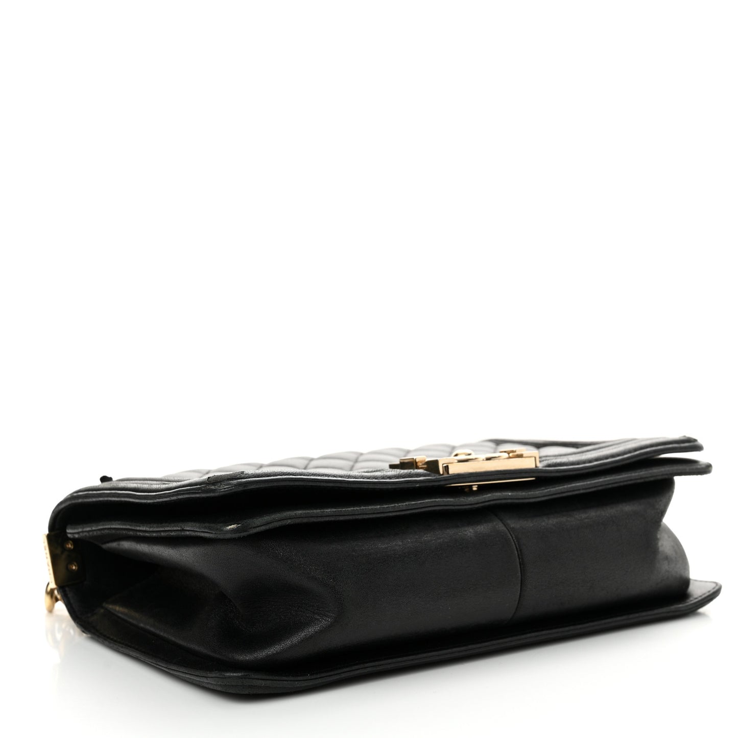 Lambskin Quilted Medium Boy Flap Black