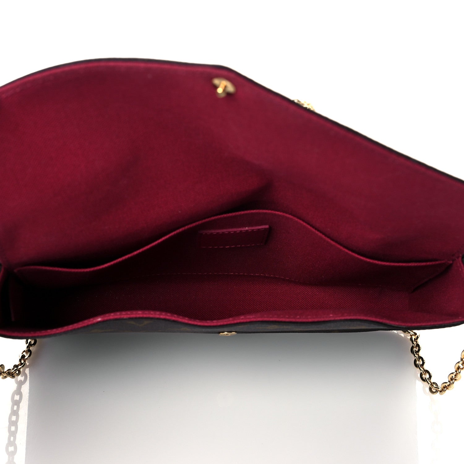 Louis Vuitton Monogram Pochette Felicie Chain Wallet Fuchsia 5 of 10