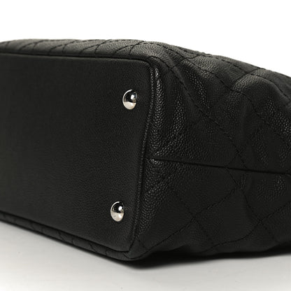 Chanel Grained Calfskin Quilted Small Daily Shopping Tote Black 10 of 17