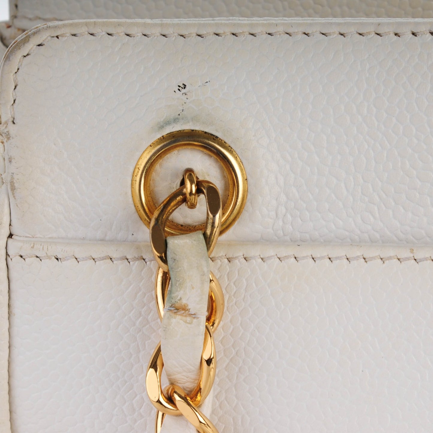 Caviar Shoulder Bag White