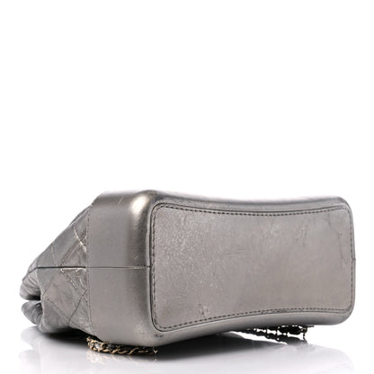 Chanel Metallic Crumpled Calfskin Quilted Small Gabrielle Backpack Silver 4 of 14