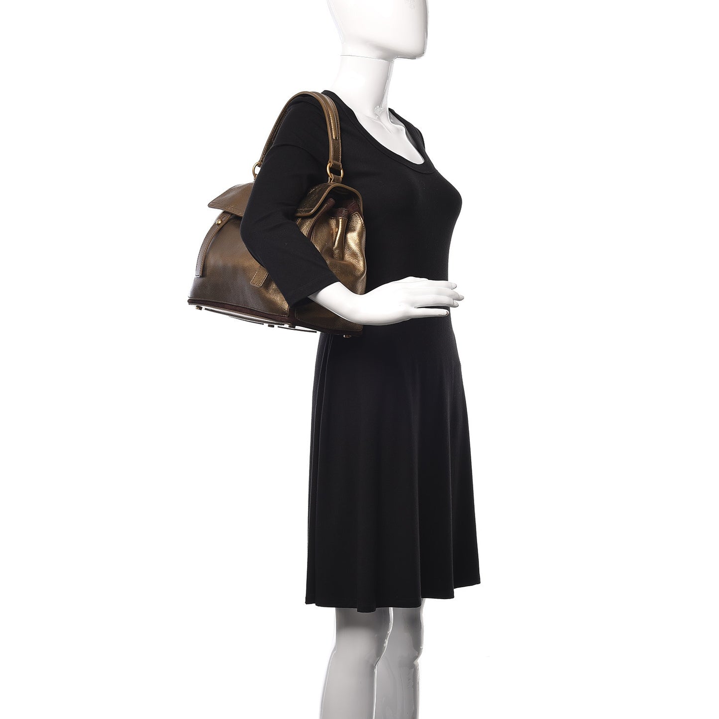 Calfskin Suede Medium Muse Two Bronze