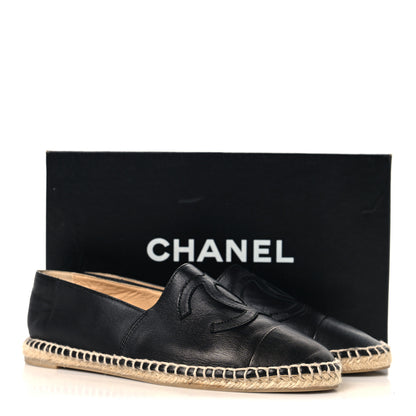 Chanel Lambskin CC Espadrilles 40 38 Black 10 of 10