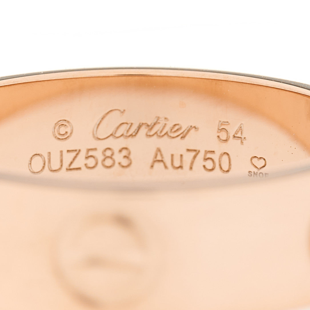 18K Pink Gold 5.5mm LOVE Ring 54 6.75