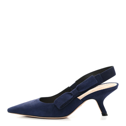 Christian Dior Suede Sweet D Slingback Pumps 37 Indigo 1 of 10
