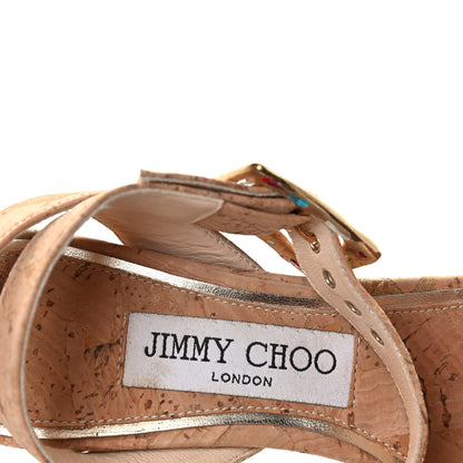 Jimmy Choo Dacha Cork Sandals 37 Beige 5 of 5