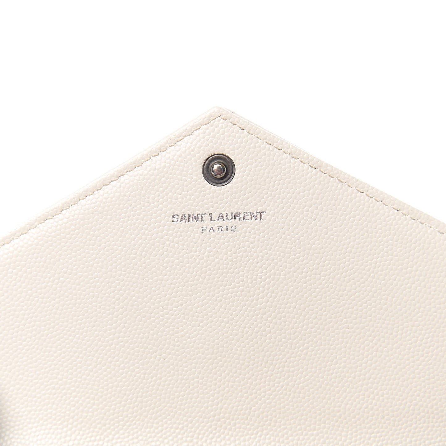 Grain De Poudre Matelasse Chevron Monogram Envelope Chain Wallet Dove White