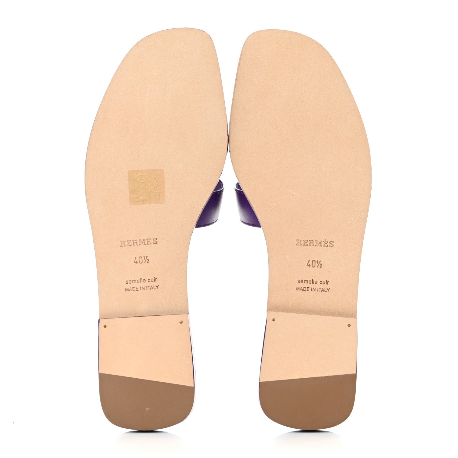 Hermes Calfskin Oran Sandals 40.5 Violet Majorette 5 of 9