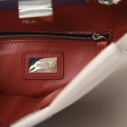 Fendi Nappa Colorblock Mini Peekaboo Iconic Satchel Grigio Polvere Carbone Bloody Mary 5 of 12