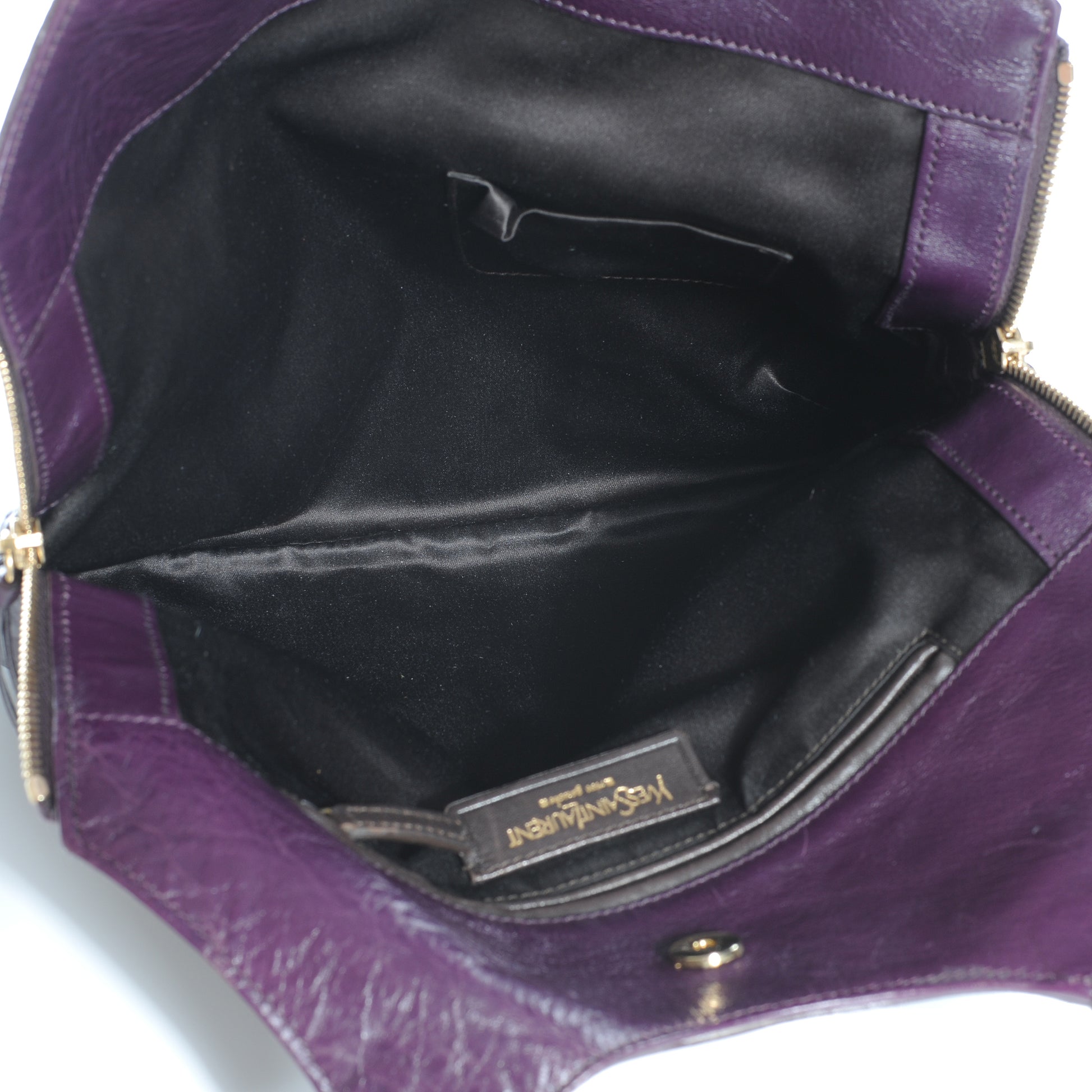 Saint Laurent Leather Tribute Tote Purple 7 of 7