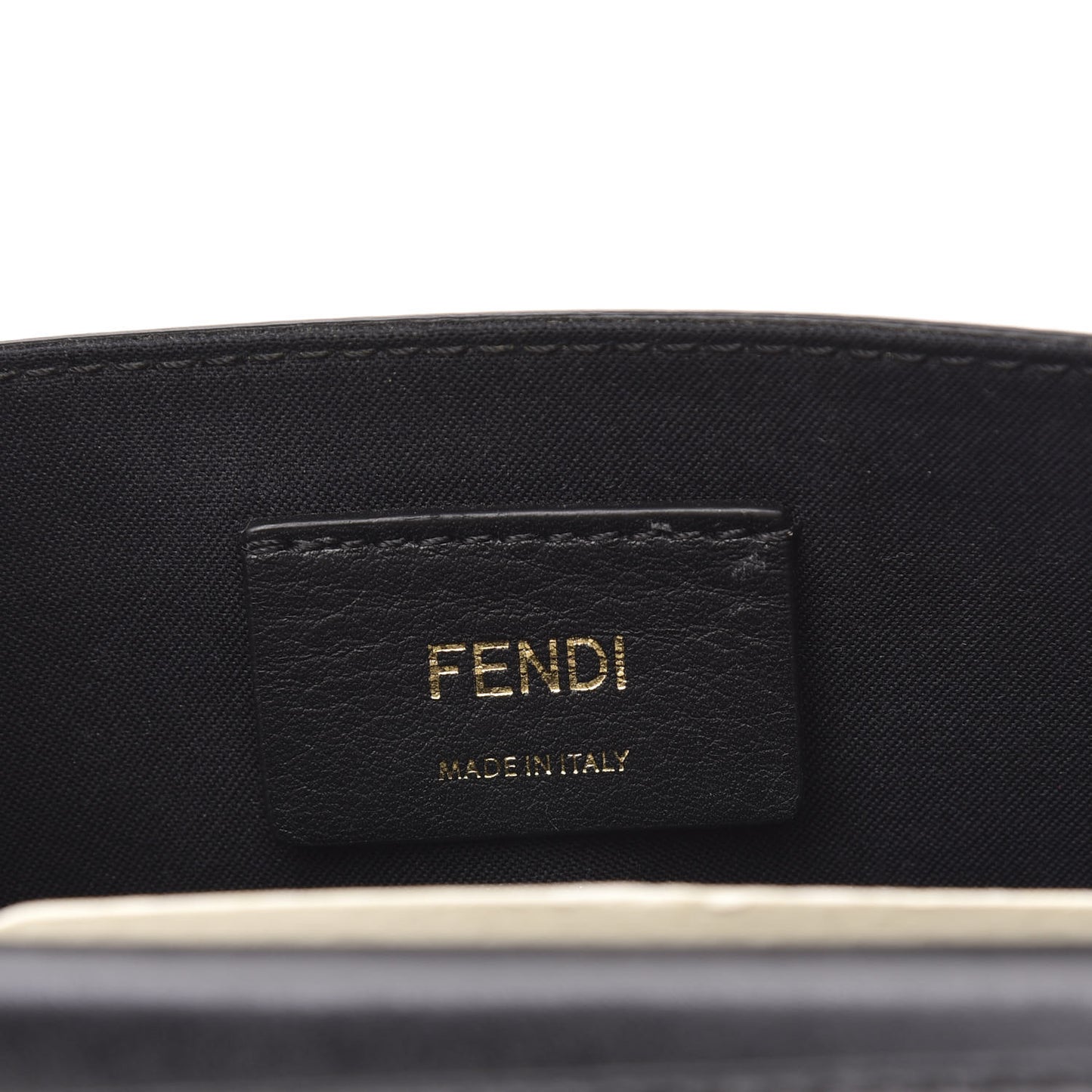 Vitello Liberty F is Fendi Bi-Color FF 1974 Embossed Envelope Belt Bag Maya Black