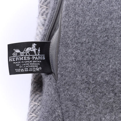 Hermes Wool Cashmere Avalon Paper Block Pillow Gris Acier 3 of 3