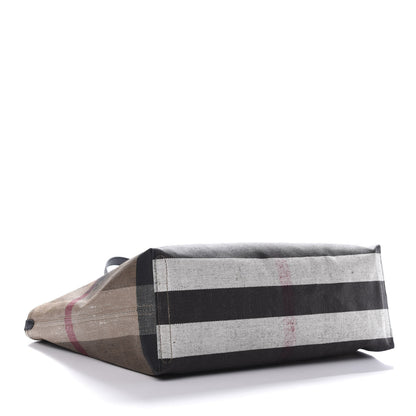 Burberry Coated Canvas Mega Check Medium Doodle Tote Black 4 of 11