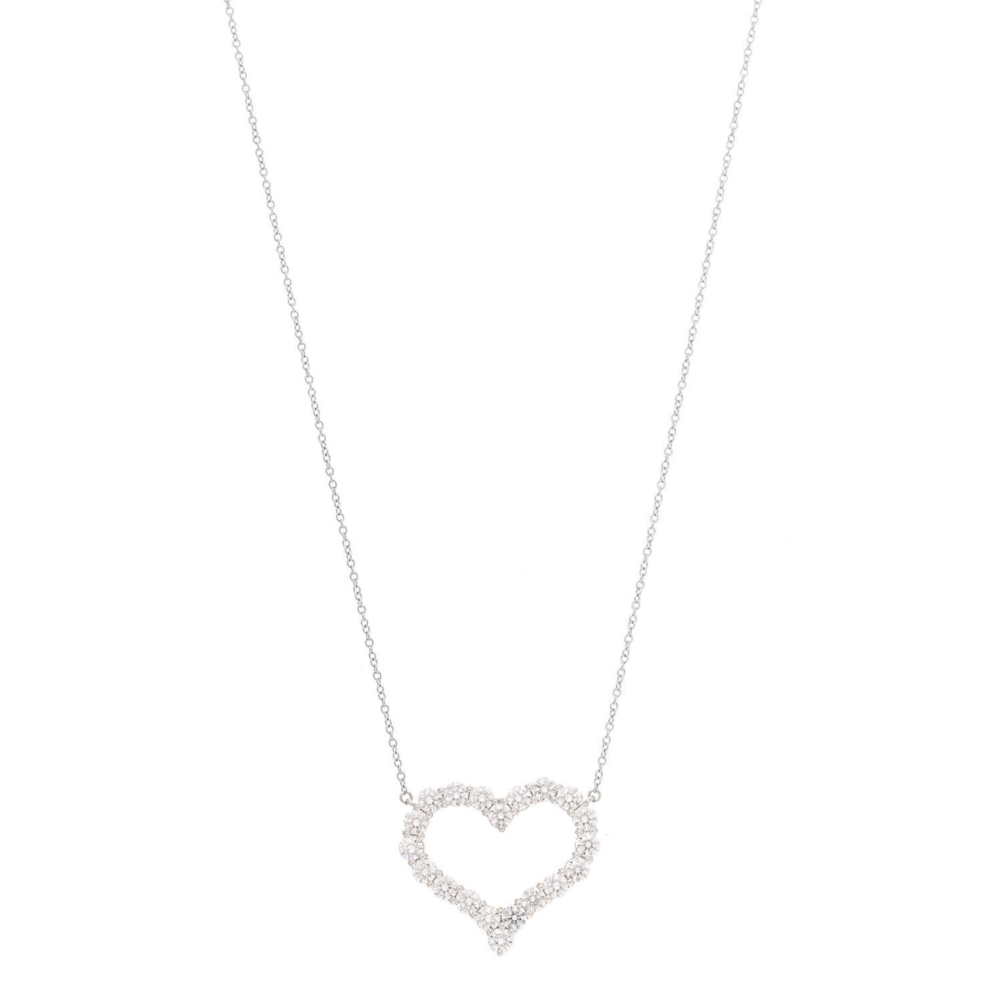 Platinum Diamond 1.96ctw Heart Pendant Necklace