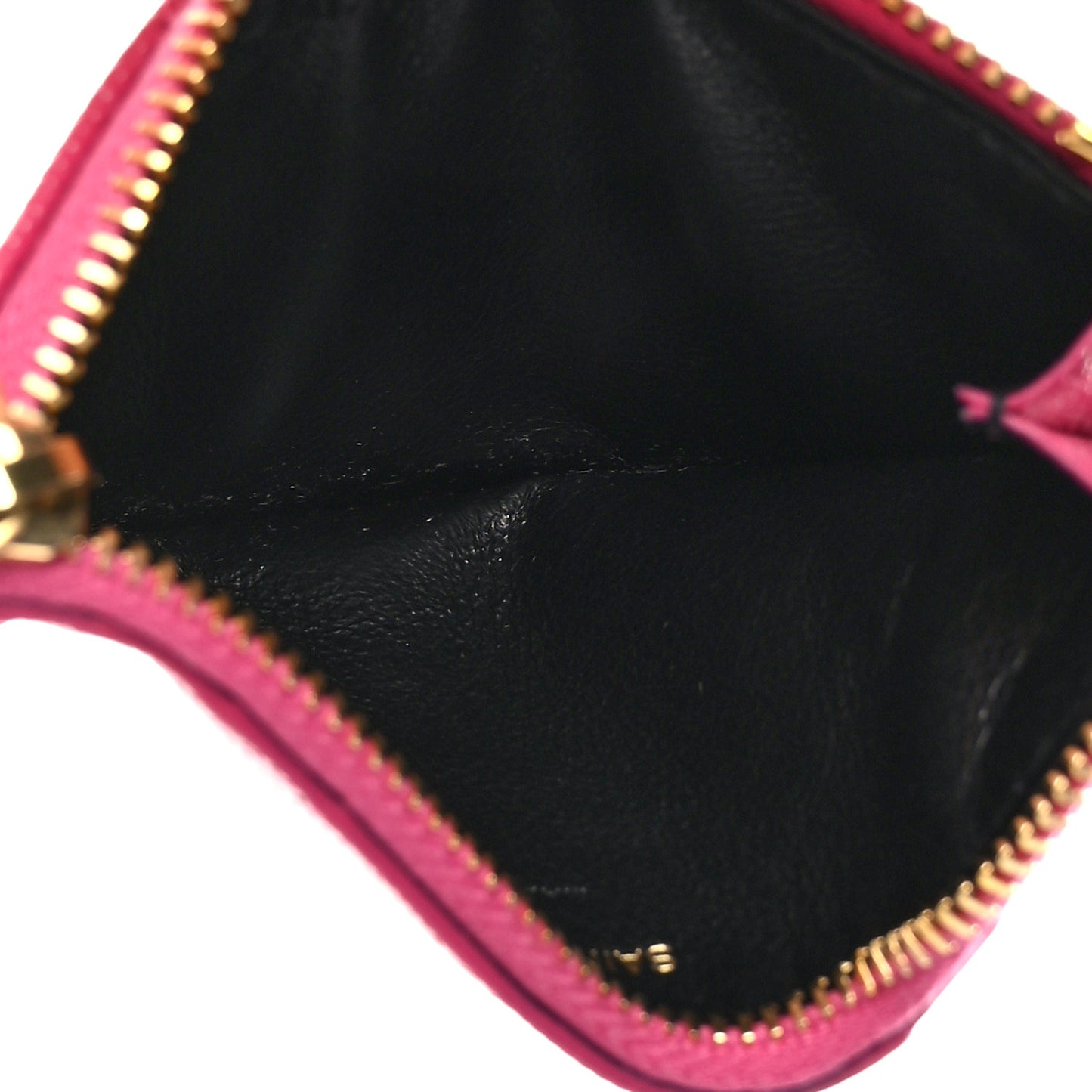 Grain De Poudre Matelasse Chevron Monogram Fragments Zippered Card Case Fresh Fuxia
