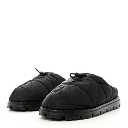 Prada Re-Nylon Piuma Triangle Logo Padded Drawcord Rush 20mm Slippers 39.5 Black 3 of 8