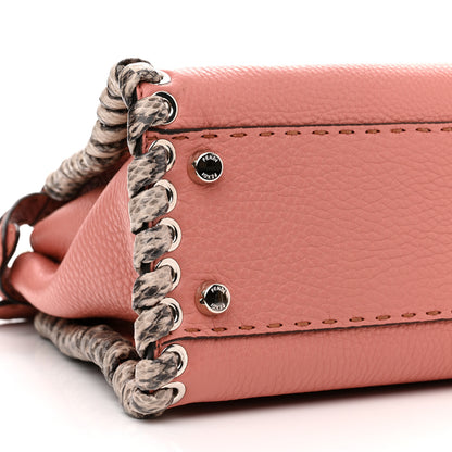 Fendi Cuoio Romano Selleria Elaphe Lace Up Medium Peekaboo Iconic Satchel Make Up Taupe 10 of 11