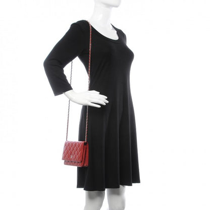 Chanel Caviar Quilted Wallet on Chain WOC Red 2 of 10