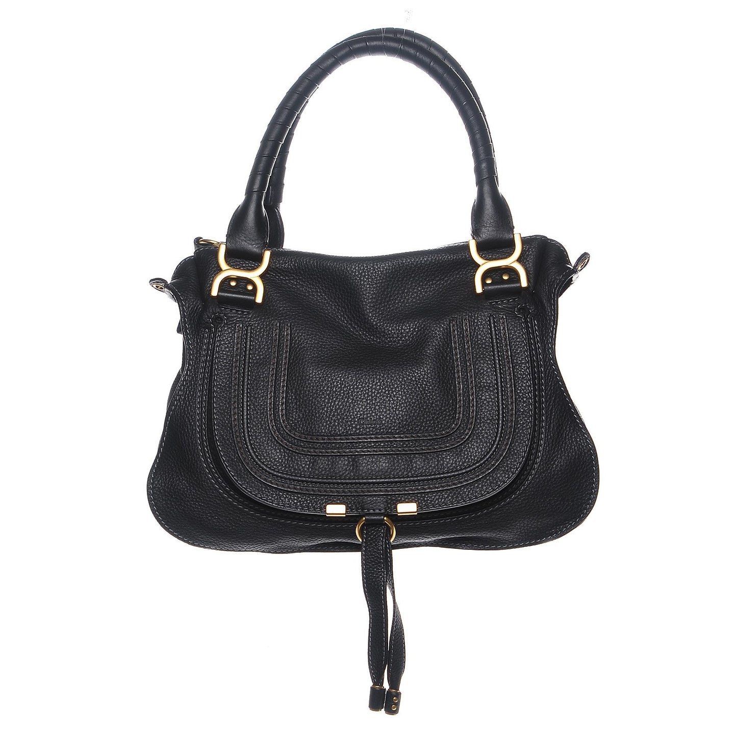 Calfskin Medium Marcie Satchel Black