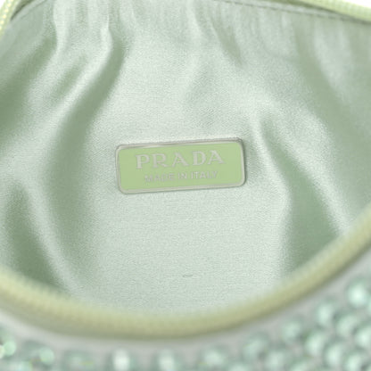 Prada Satin Crystal Mini Re-Edition 2000 Bag Acqua 6 of 8
