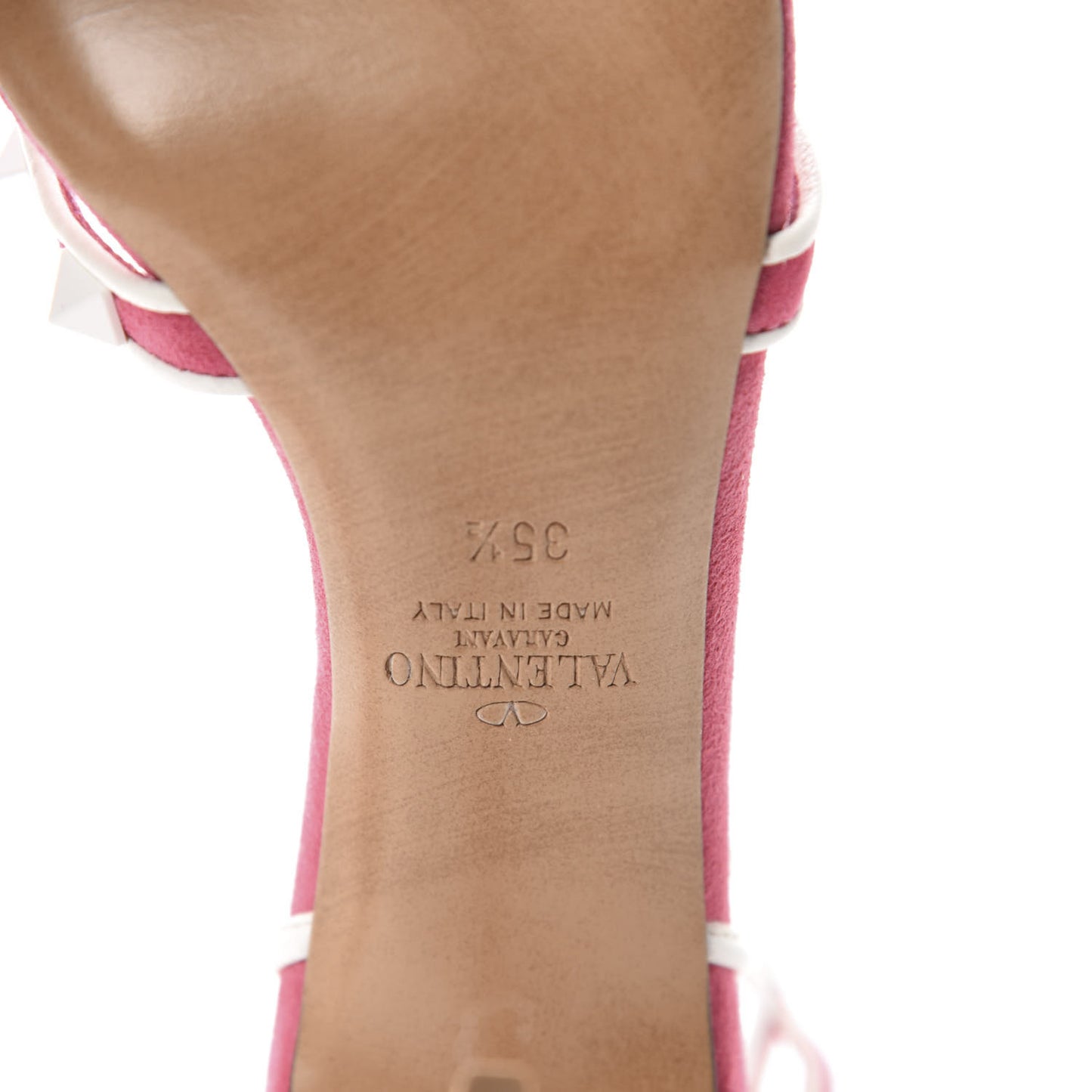 Suede Free Rockstud Ankle T-Strap 105mm Sandals 35.5 Shadow Pink White