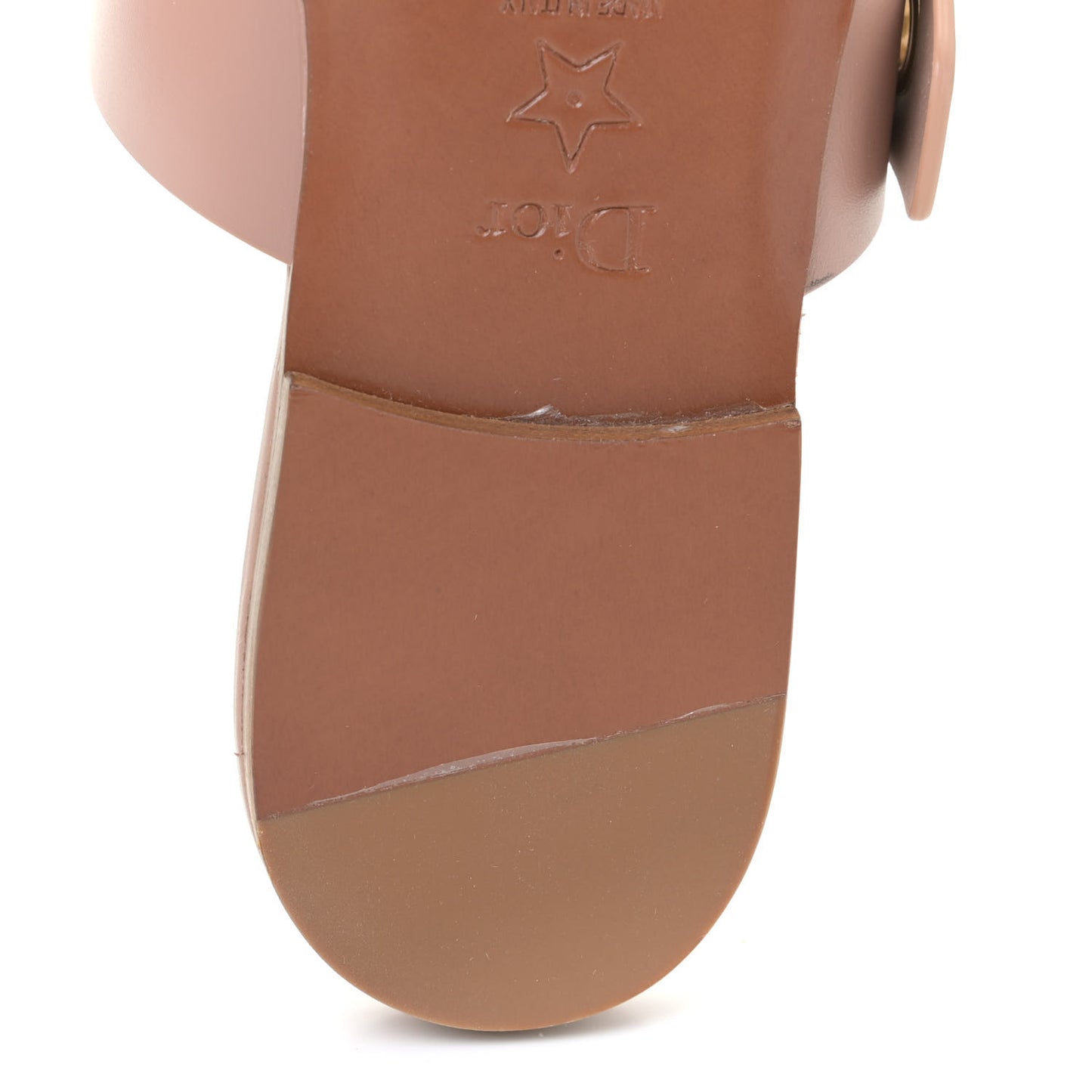 Calfskin D-Dior Slide Sandals 37 Rose De Vents