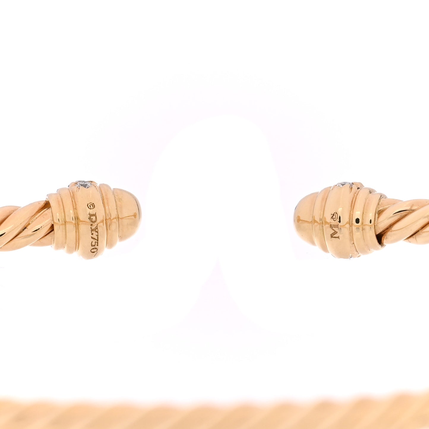 18K Yellow Gold Diamond 3mm Cablespira Bracelet