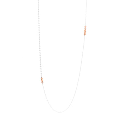 Tiffany Sterling Silver 18K Rose Gold Mixed Bead Necklace 1 of 6