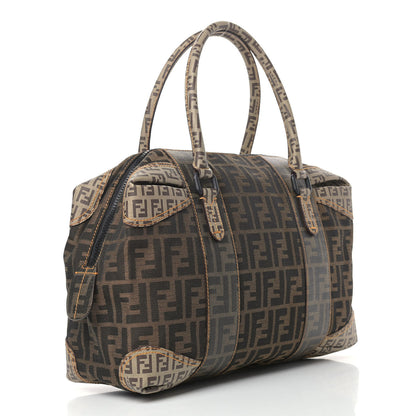 Fendi Zucca Zucchino Mixed Media Boston Tobacco 2 of 8