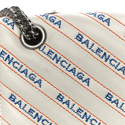Balenciaga Calfskin Charms Logo Matelasse M BB Round Shoulder Bag Blanc Bleu Orange 13 of 14