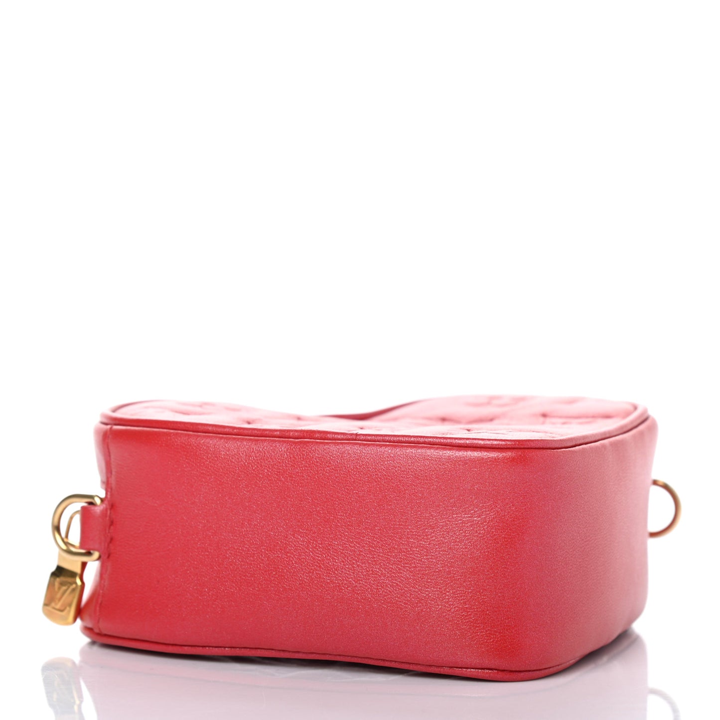 Lambskin Embossed Monogram Fall In Love Sac Coeur Heart Chain Bag Lipstick Red